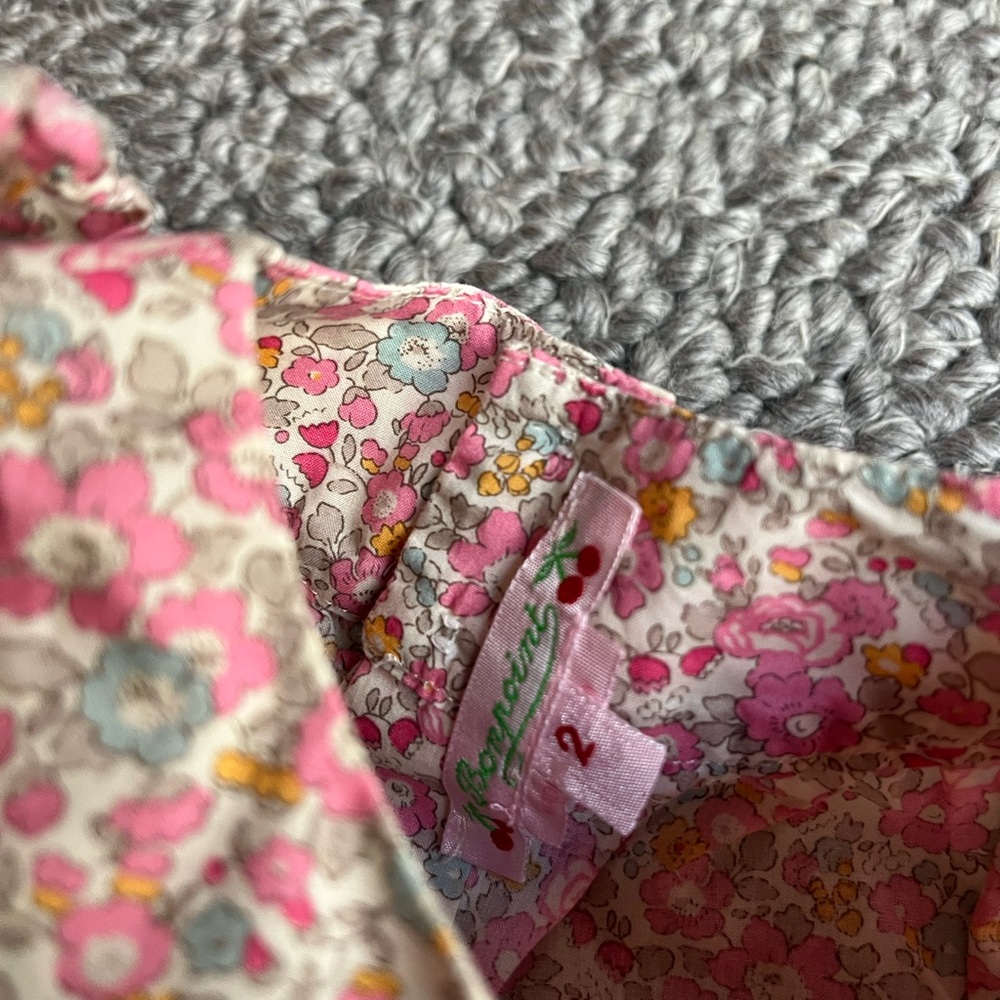 Bonpoint Pink Floral Kids Blouse - Picture 4 of 5
